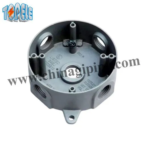 Okrągła, odporna na warunki atmosferyczne skrzynka z wylotem