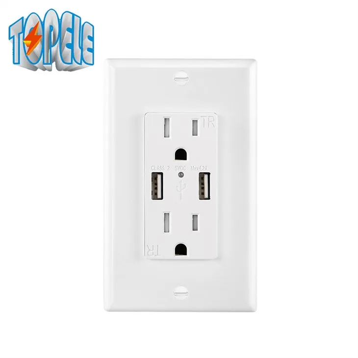 Inteligentna, szybka ładowarka USB Gniazdo 15 A odporne na manipulacje Do użytku w pomieszczeniach